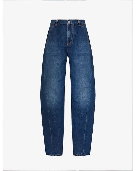 Victoria Beckham Blue Wide-leg High-rise Jeans