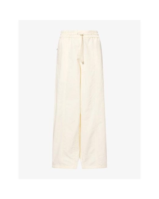 Bottega Veneta Natural Compact Drawstring Toile Cotton Trousers