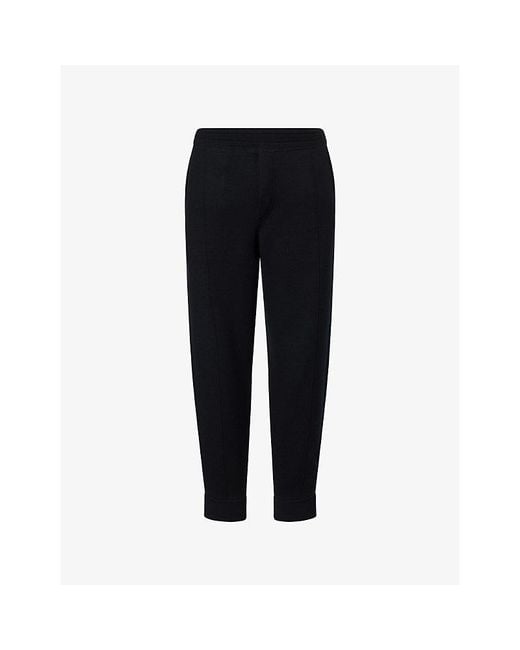 Tom Ford Black Regular-Fit Tapered-Leg Stretch-Wool Blend Jogging Bottoms for men