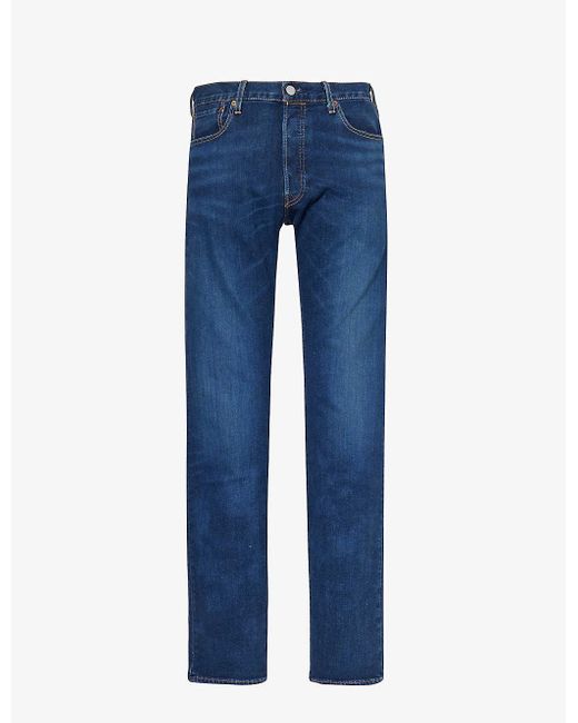 Levi's Blue 501 Original Straight-leg Mid-rise Stretch-denim Jeans for men