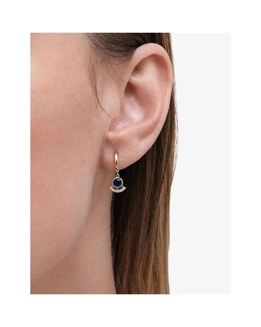 Astley Clarke Metallic Icon 14Ct- Sapphire And 0.055Ct Lab-Grown Diamond Drop Huggies