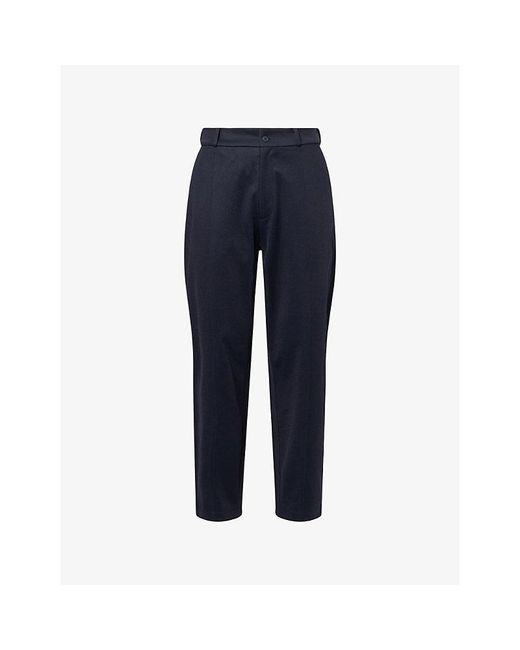 Fred Perry Blue Button-Up Tailored Cotton-Jersey Track Pants for men