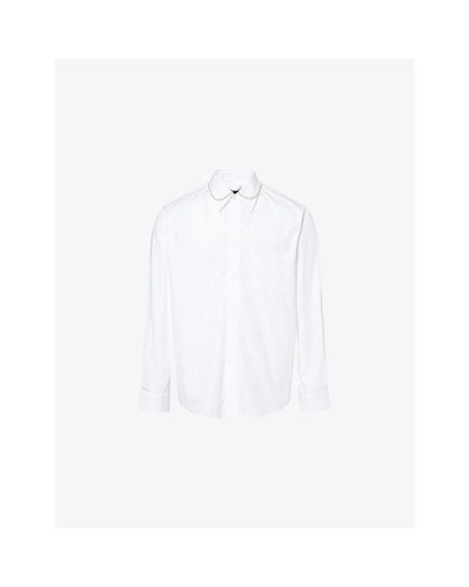 Simone Rocha White Pearl-Embellished Cotton Shirt for men