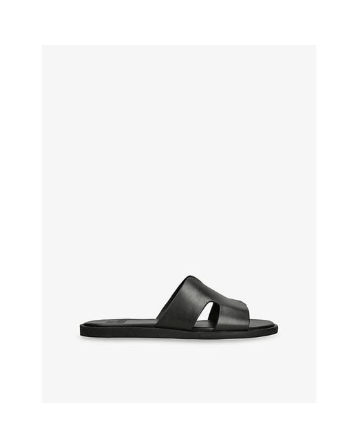 Steve Madden Black Laincaster Leather Sandals for men