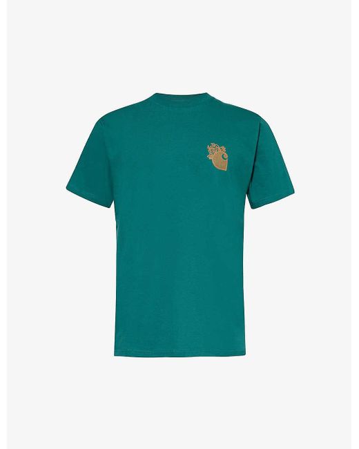 Carhartt Green Hellraiser Brand-print Organic-cotton T-shirt X for men