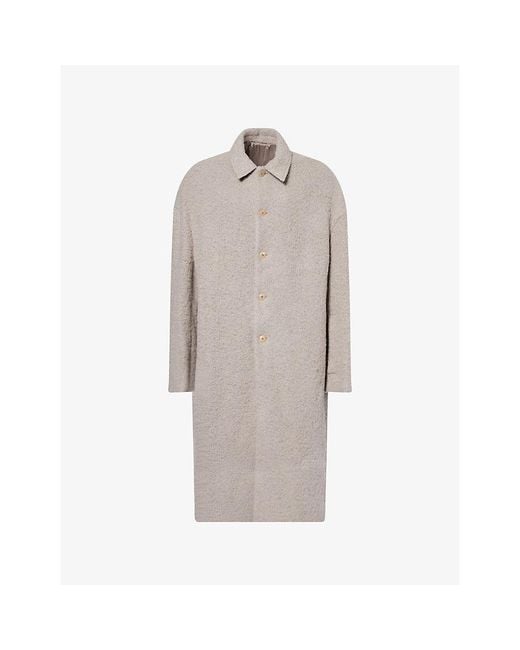 Rick Owens Gray Longline Pocket-Sleeve Wool-Blend Coat for men