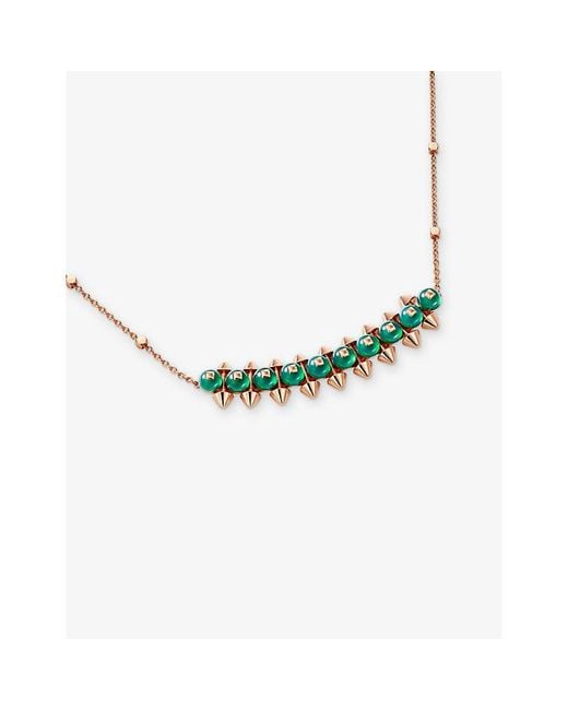 Cartier Metallic Clash De 18Ct Rose- And Dyed Agate Necklace