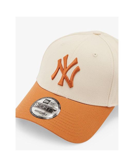 KTZ New York Yankees Brand-embroidered Cotton-twill Cap in Natural