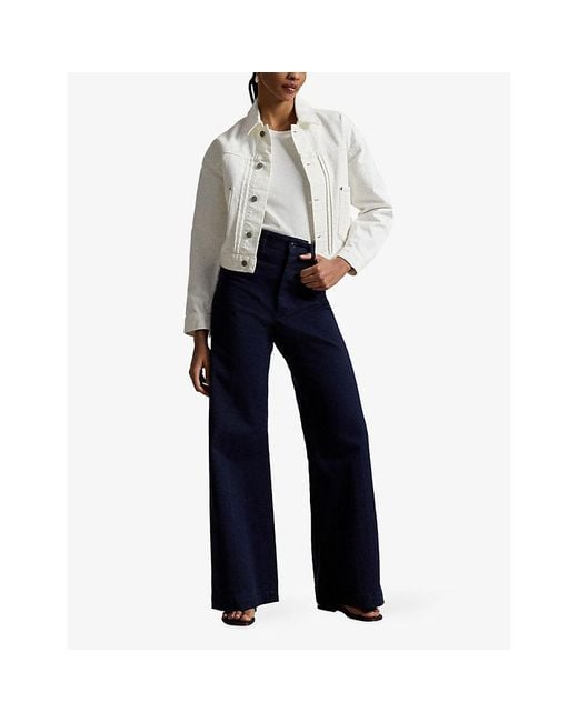 Polo Ralph Lauren White Relaxed Patch-Pocket Denim Trucker Jacket