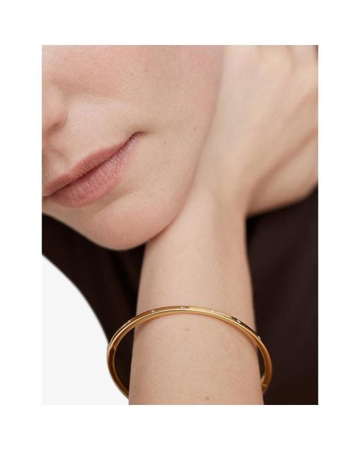 Monica Vinader Natural Essential Station 18Ct Vermeil Plated Sterling And Lab-Grown Diamond Bangle