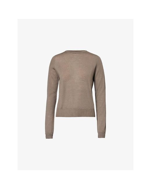 Rick Owens Natural Round-neck Relaxed-fit Wool Jumper