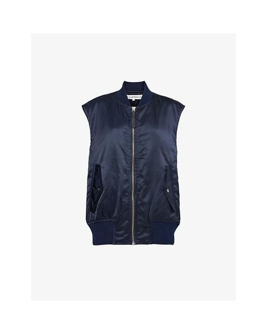 J.W. Anderson Blue Sleeveless Ribbed-trim Relaxed-fit Shell Jacket