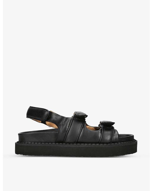 Isabel Marant Madee Logo-embossed Leather Sandals in Black | Lyst
