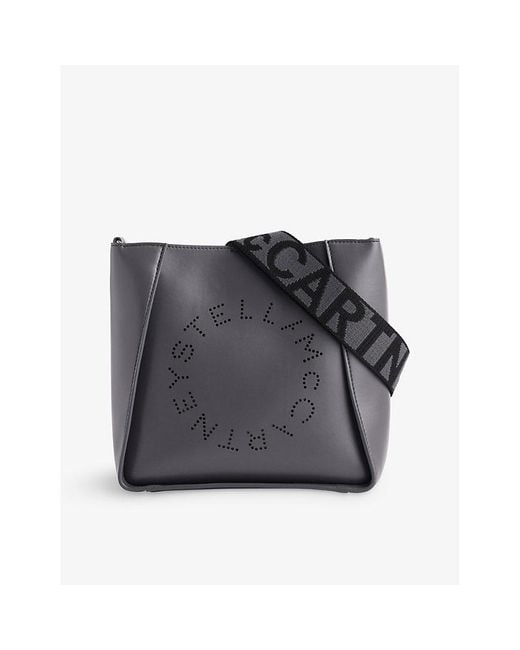 Stella McCartney Gray Circle-logo Faux-leather Cross-body Tote Bag