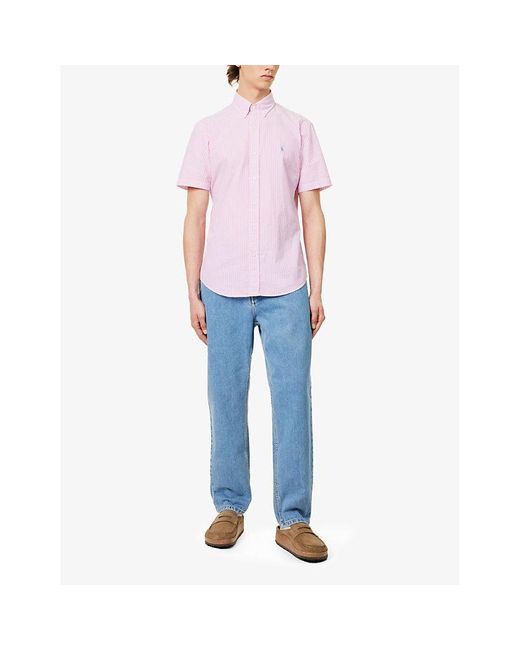 Polo Ralph Lauren Pink Seersucker Short-sleeve Cotton Shirt Xx for men