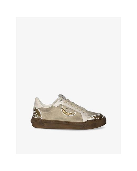 Zadig & Voltaire Natural Fly Wings Leather Low-Top Trainers