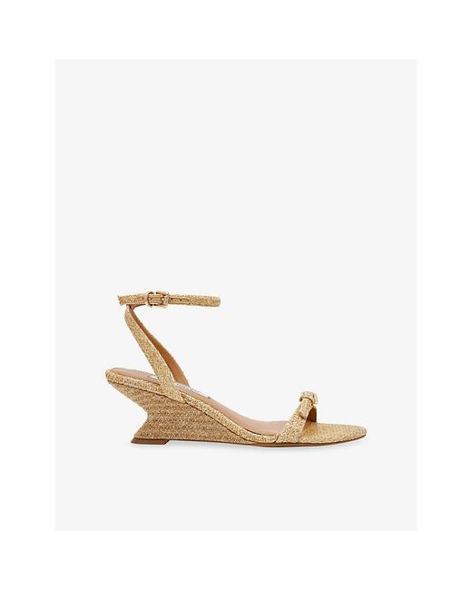Steve Madden Metallic Zaloma Raffia Wedge Sandals