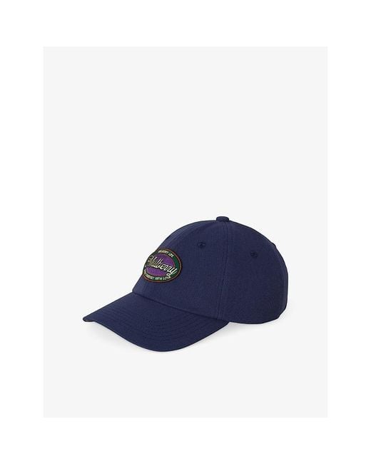 Mulberry Blue Brand-Patch Cotton Baseball Cap