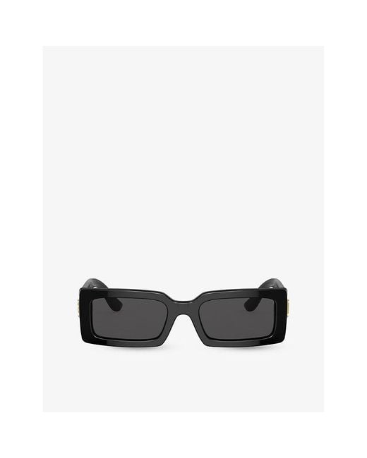 Dolce & Gabbana Black Dg4416 Rectangle-frame Acetate Sunglasses