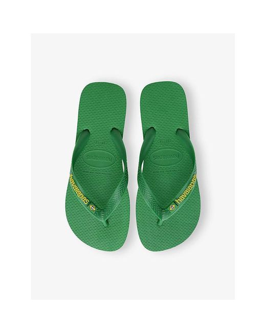 Havaianas Green Brasil Patria Logo-embossed Rubber Flip-flops