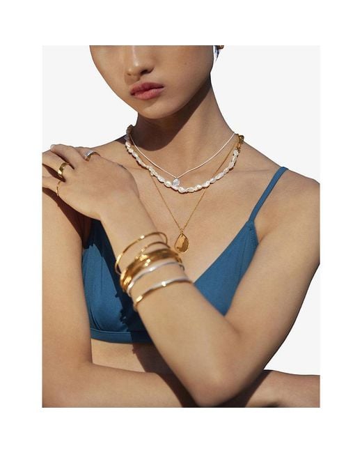 Monica Vinader Metallic Mv Siren Petal Sterling Chain Necklace