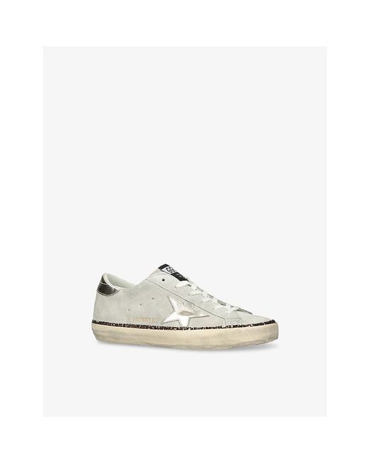 Golden Goose Deluxe Brand White Super-Star Suede Low-Top Trainers