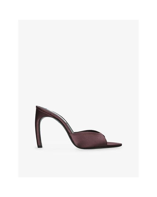 Victoria Beckham White Banana Heel 100 Satin Heeled Mules