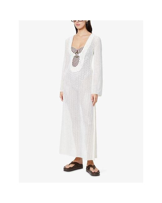 Cheap Monday White Montego Crochet-Knit Maxi Dress