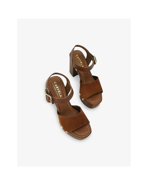 Carvela Kurt Geiger Brown Festa Suede Platform Sandals
