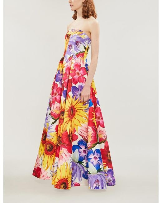 Borgo De Nor Multicolor Nima Floral-print Woven Gown