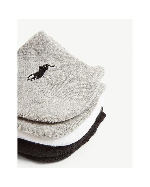 Polo Ralph Lauren White Logo Cushioned Sole Socks Set Of Six