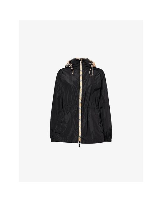 Burberry Black Hooded Regular-Fit Shell Jacket