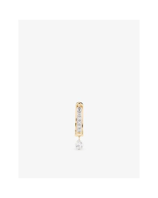 Kismet by Milka White Nightlit 0.18Ct Diamond Drop Huggie