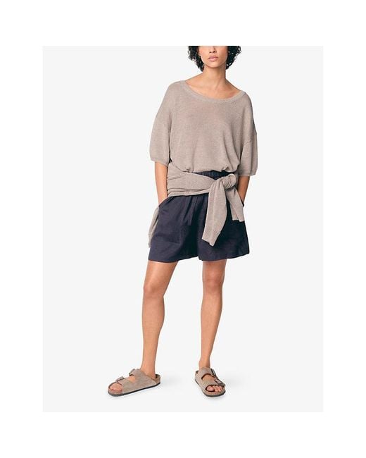 The White Company Natural Relaxed-Fit Round-Neck Linen T-Shirt