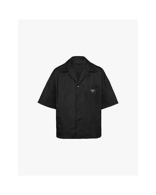 Prada Black Re-Nylon Short-Sleeve Woven Shirt for men