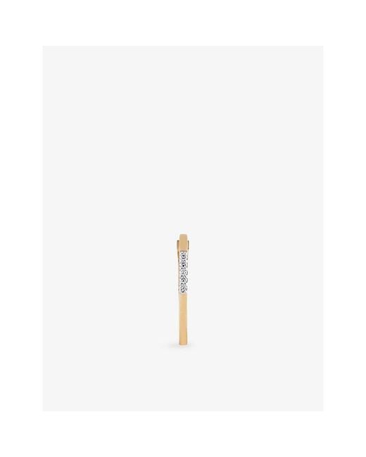 Kismet by Milka White Twinkle Mono Diva 0.03Ct Diamond Hoop Earring