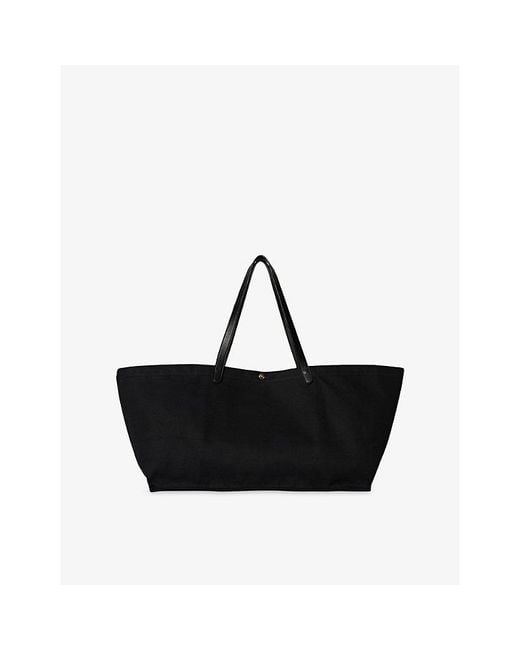 The Row Black Xl Idaho Cotton-Twill Tote Bag