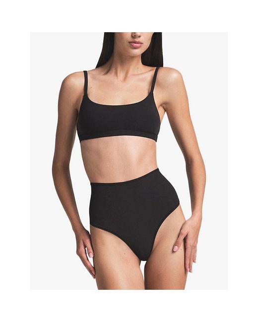 Skims Black Fits Everybody High-Rise Stretch-Jersey Briefs