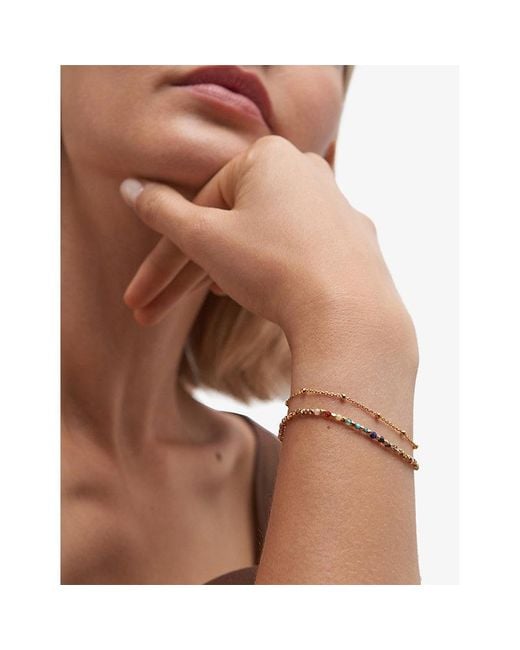 Astley Clarke Metallic Fine Biography Multi 18Ct And Gemstone Bracelet