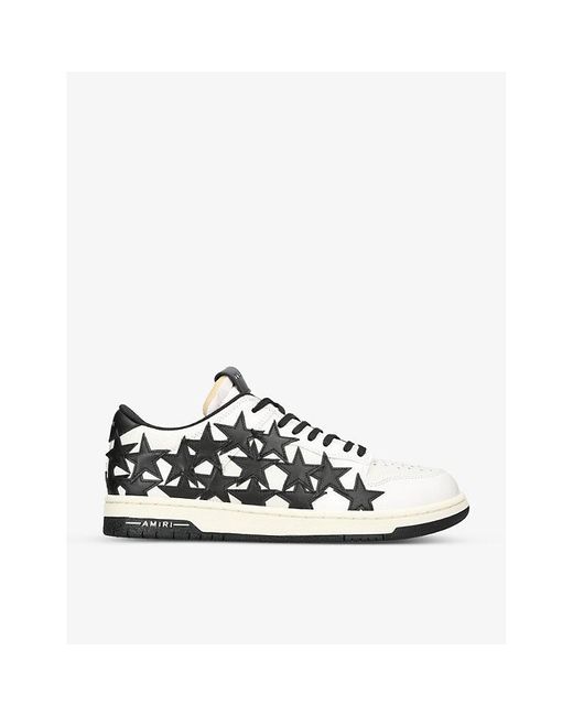Amiri White Stars Brand-embossed Low-top Leather Trainers for men