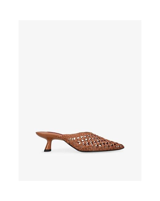 Simon Miller Brown Knotted Gala Heeled Woven Mules