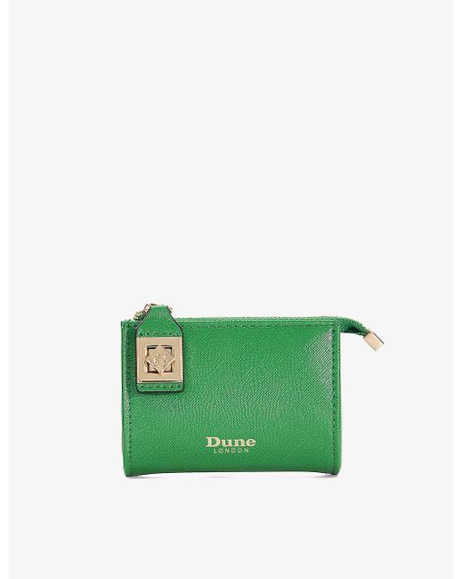 Dune Green Koined Turnlock Faux-leather Cardholder