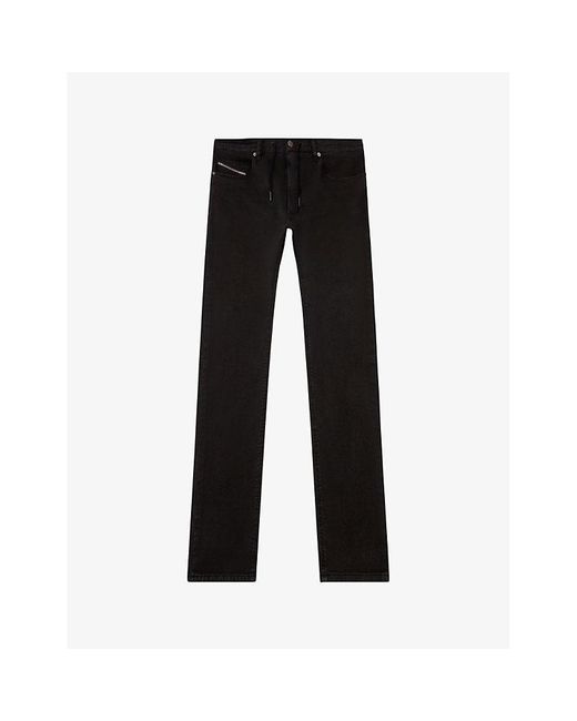 DIESEL Black 2032 D-Krooley Straight-Leg Tie-Waist Stretch-Denim Jeans for men