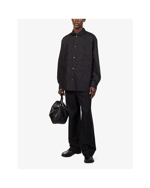 Loewe Black Anagram Long-Sleeve-Cotton Shirt for men