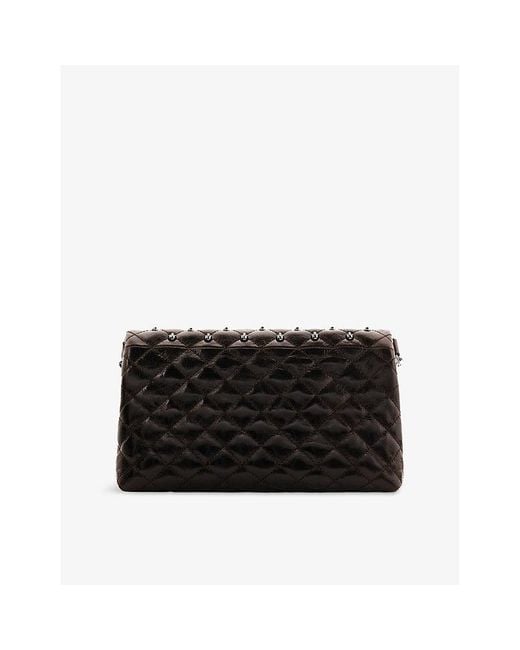 The Kooples Black Heritage Small Leather Clutch Bag