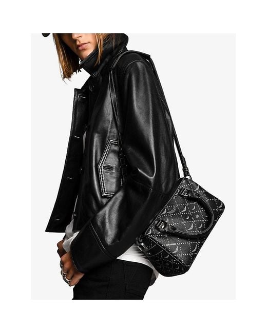 Zadig & Voltaire Black Sunny Xs Vibe Monogram Coated-Canvas Shoulder Bag
