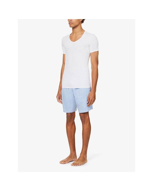 Derek Rose White Jack V-Neck Cotton T-Shirt for men