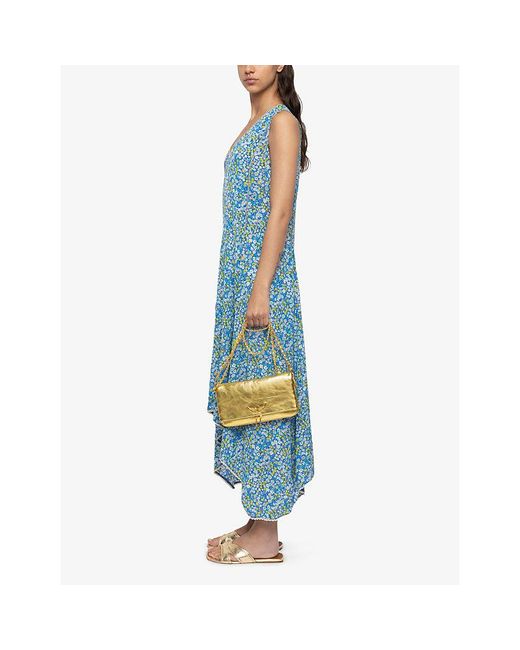 Zadig & Voltaire Blue Rerol Floral-Print Woven Midi Dress