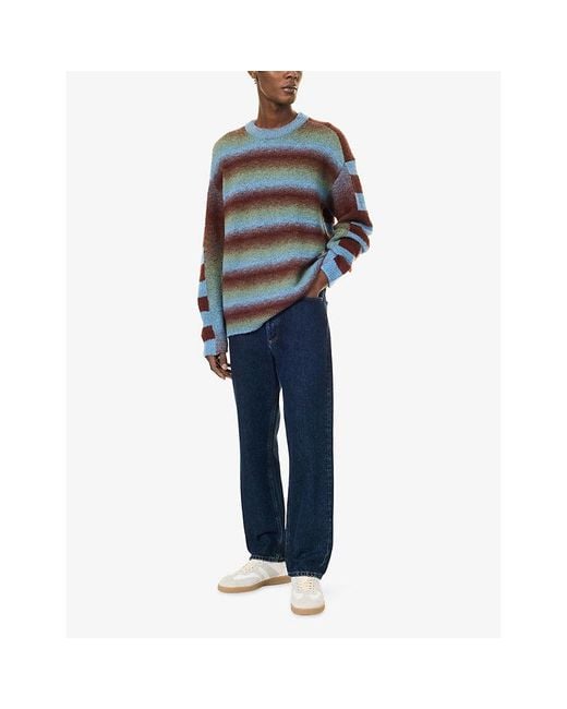 Paul Smith Blue Striped Wool-Blend Jumper for men
