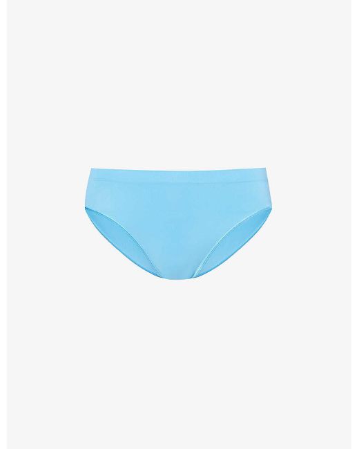 Hanro Blue Touch Feel Mid-rise Stretch-woven Brief
